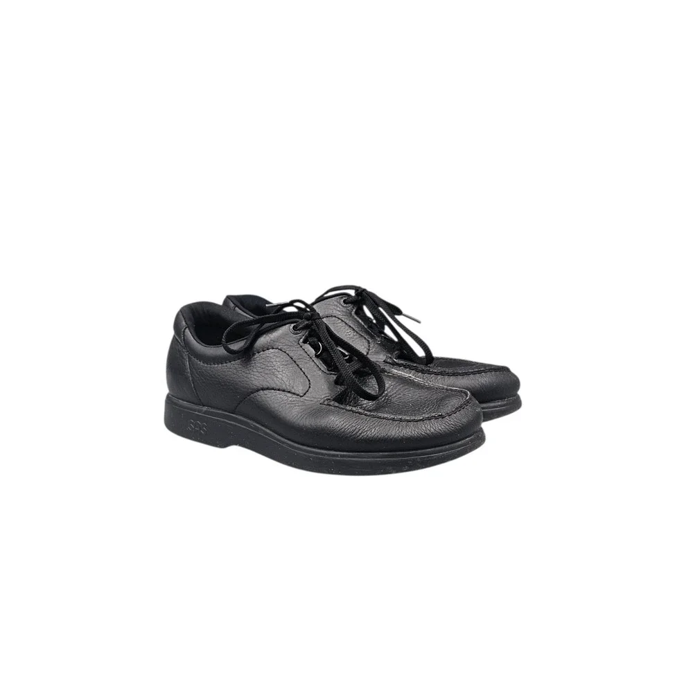 SAS Men's Size 10.5 WW Extra Wide Width 'Bout Time Black Leather Comfort Shoes